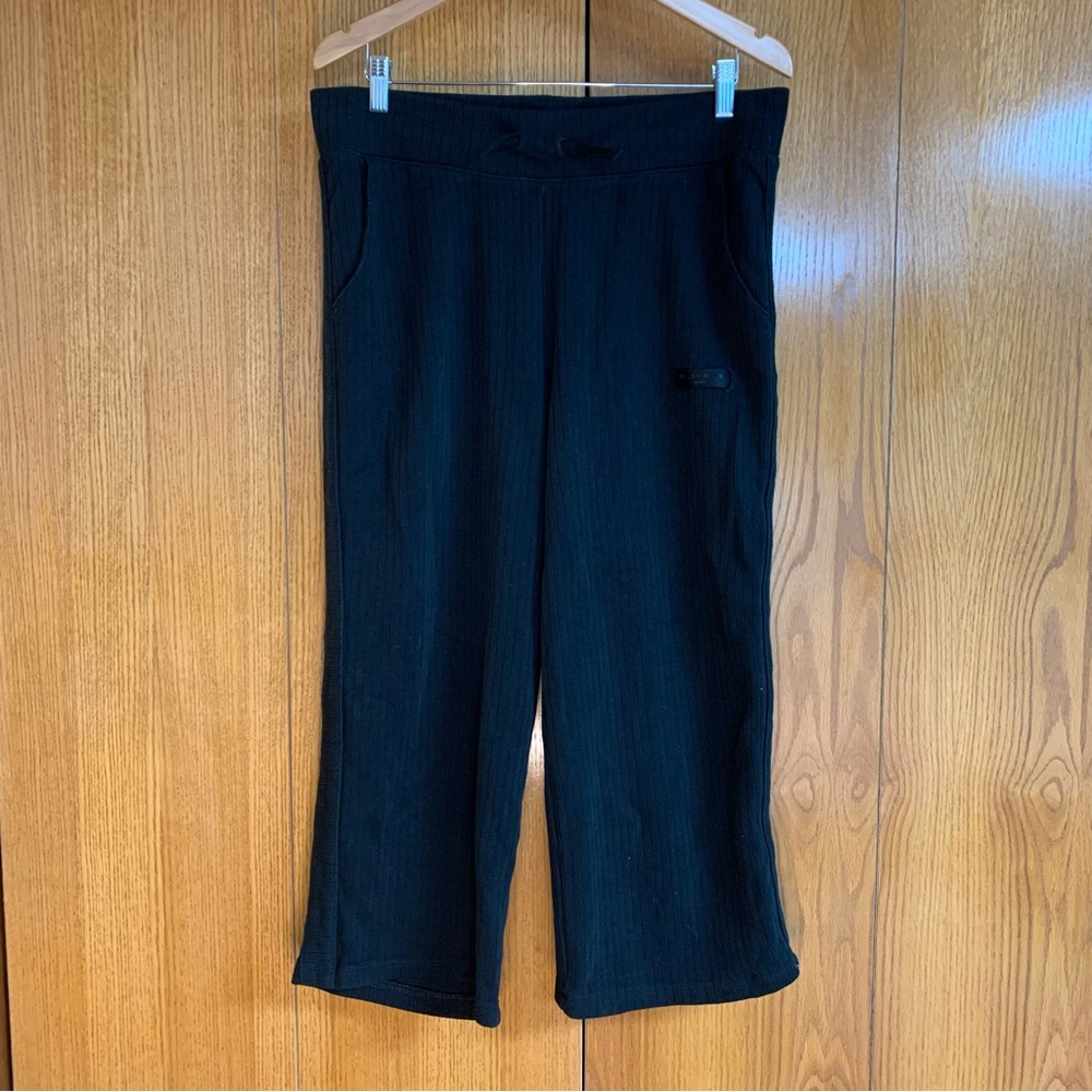 Nike Ribbed Black Wide Leg Pants Women's Size Large